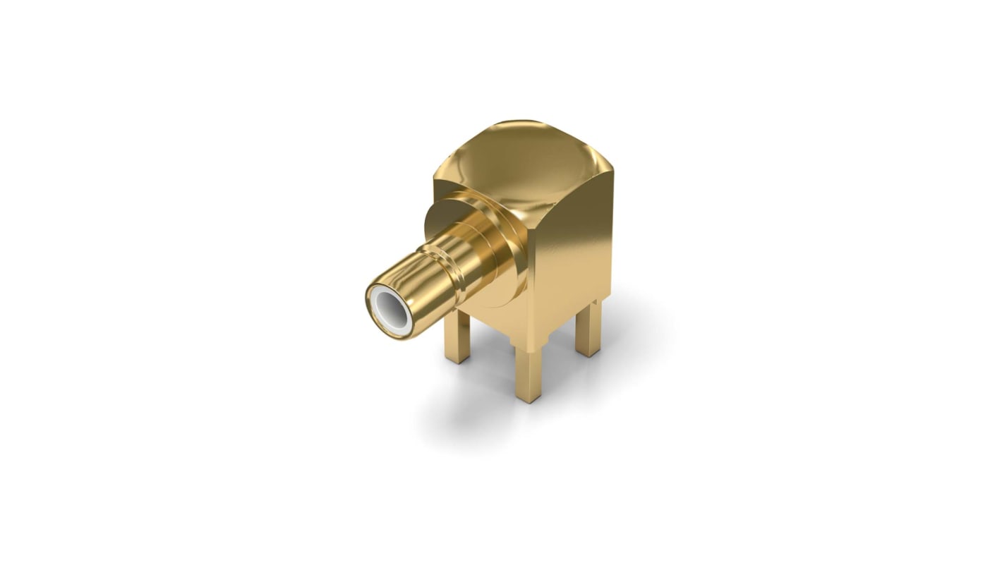 Wurth Elektronik WR-SMB Series, jack Through Hole SMB Connector, Solder Termination, Right Angle Body