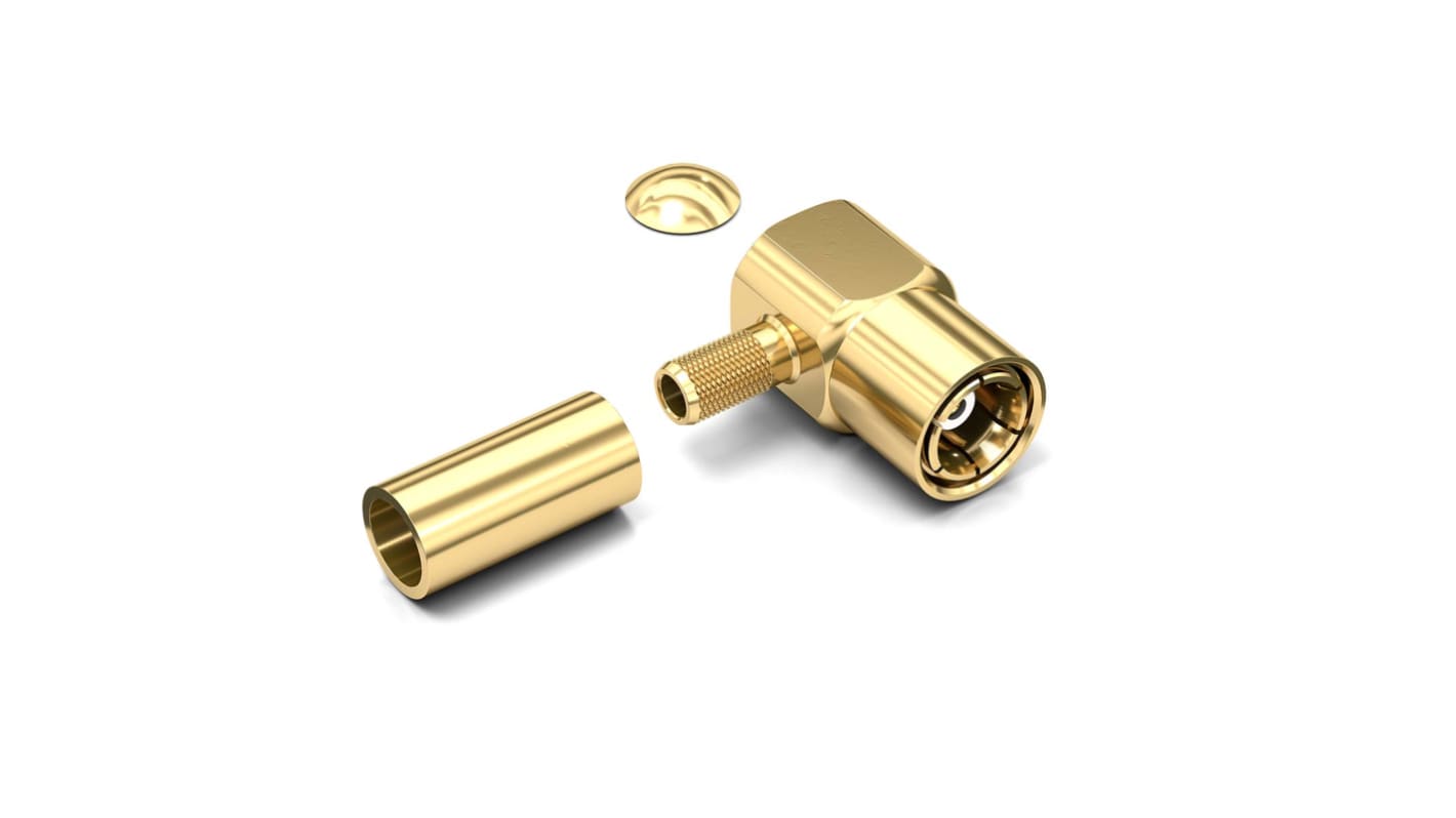 Wurth Elektronik WR-SMB Series, Plug Cable Mount SMB Connector, 50Ω, Crimp Termination, Right Angle Body