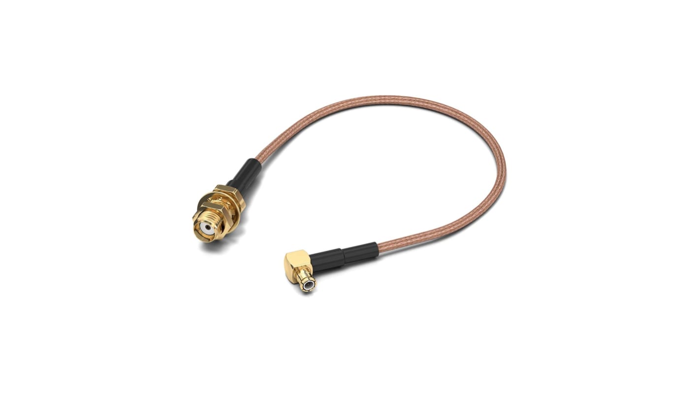Wurth Elektronik WR-CXASY Series Female SMA to Male MCX, 152.4mm, RG178/U Coaxial, Terminated50 Ω