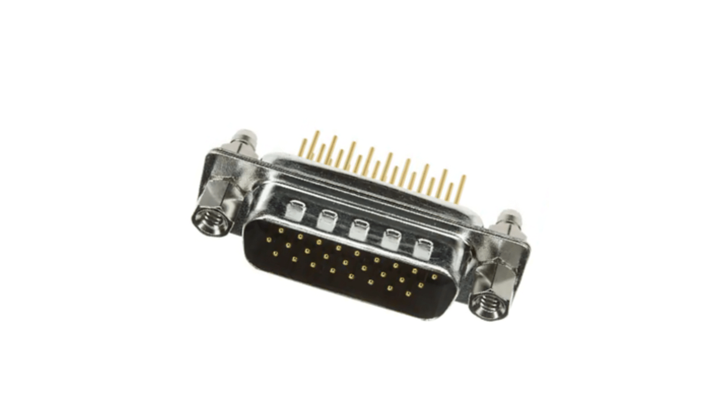Norcomp 180 - M 26 Way Panel Mount D-sub Connector Plug, 2.29mm Pitch, with 4-40 Spacer/Board Lock