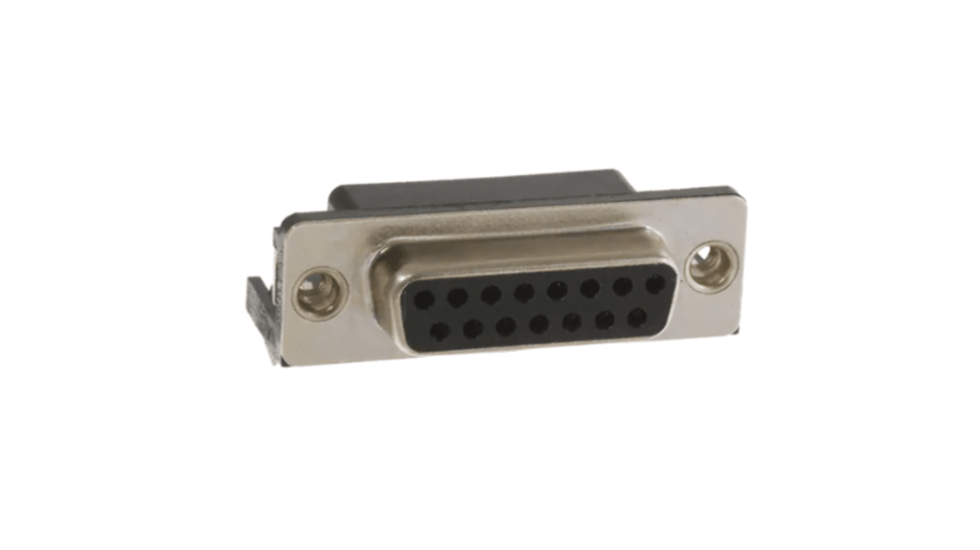 Conector D-sub Norcomp, Serie 182, paso 2.75mm, Ángulo de 90° , Montaje en Panel Mount, Hembra, con Bloqueos de placa