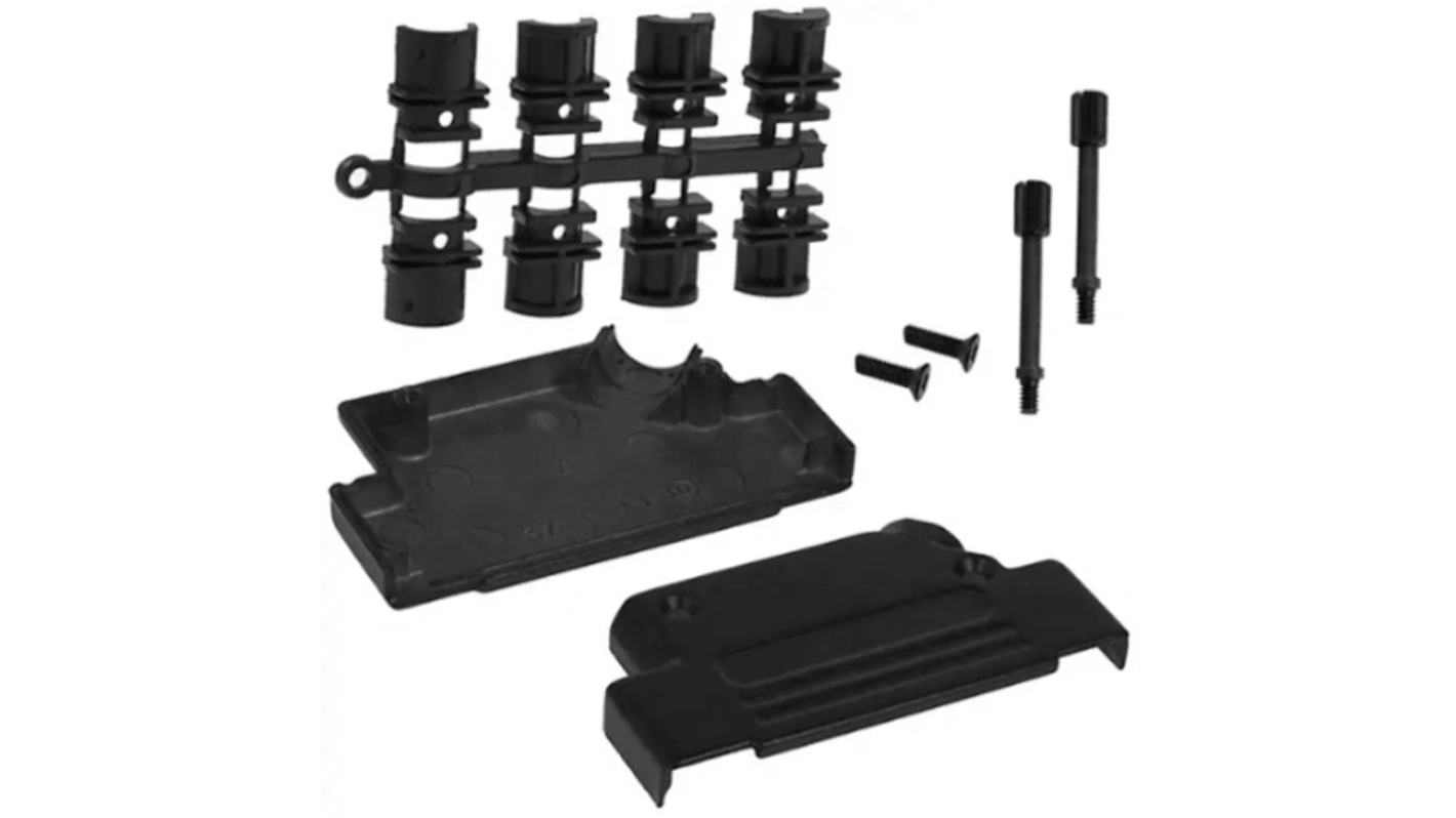 Norcomp 971 Series Zinc D Sub Backshell, 37 Way, Strain Relief