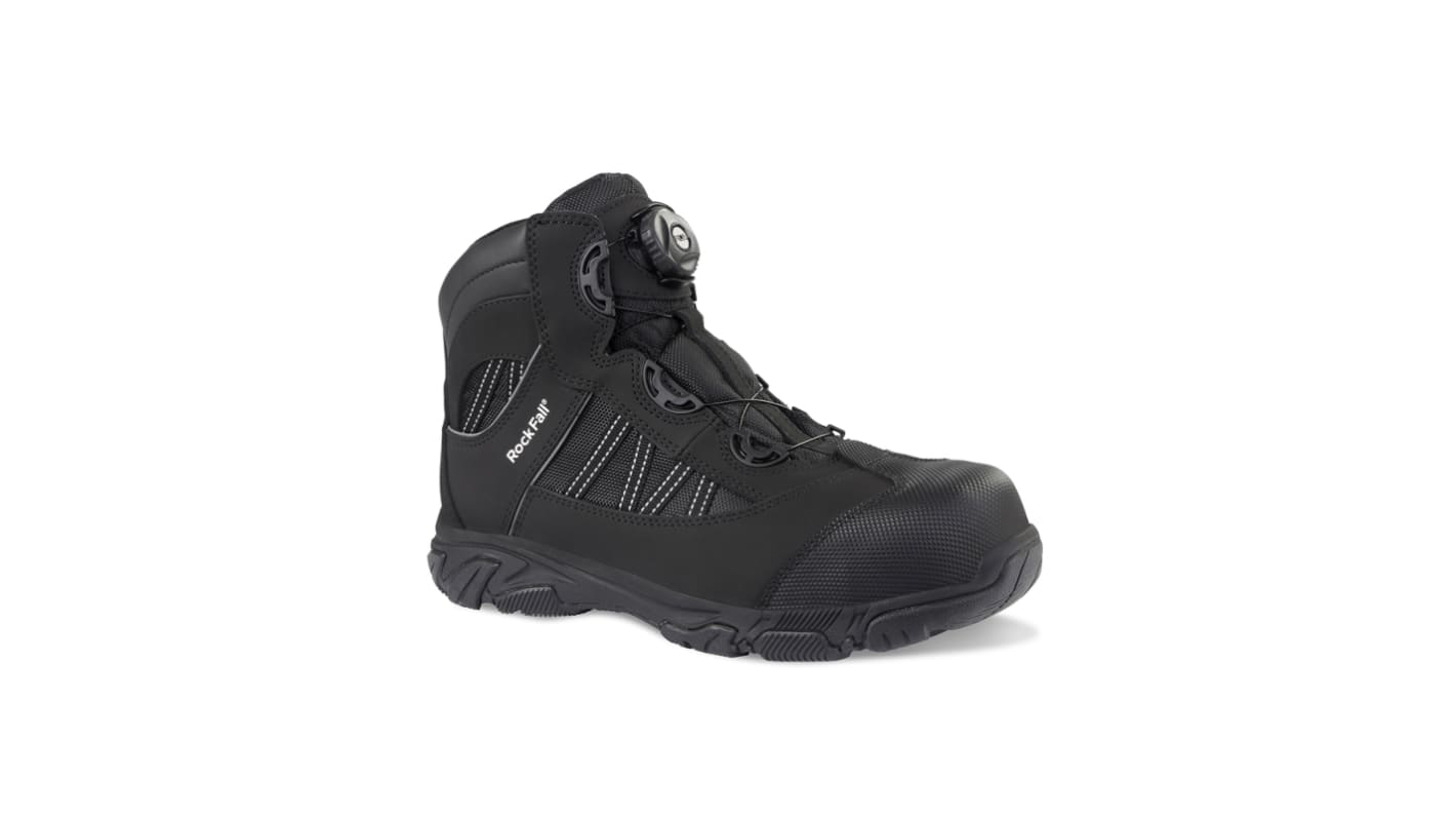 Rockfall Ohm Black Non Metallic Toe Capped Unisex Safety Boot, UK 6, EU 39