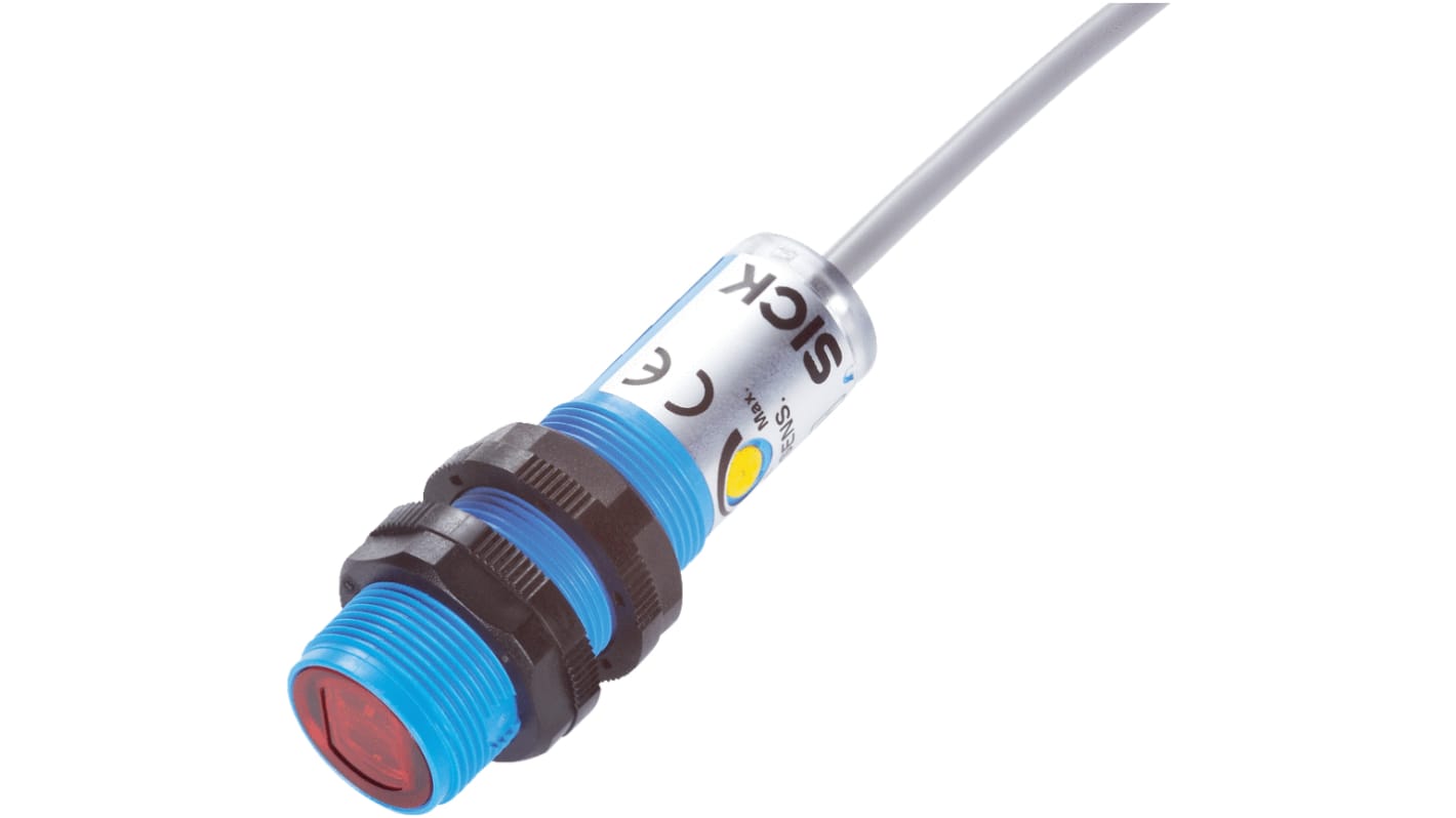 Rs-Online Sensore fotoelettrico Cilindrico SICK a retroriflessione rilevamento 7 m uscita NPN