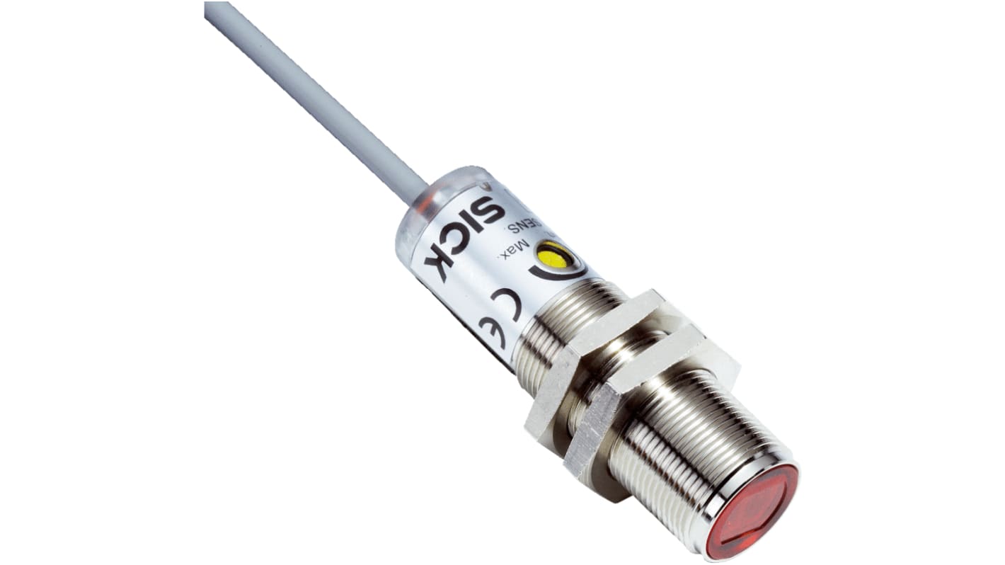Rs-Online Sensore fotoelettrico Cilindrico SICK a retroriflessione rilevamento 7 m uscita PNP