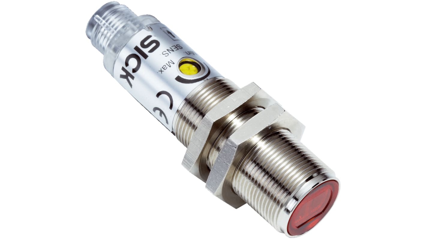 Sick V180-2 zylindrisch Optischer Sensor, Reflektierend, Bereich 7 m, PNP Ausgang, M12-Steckverbinder