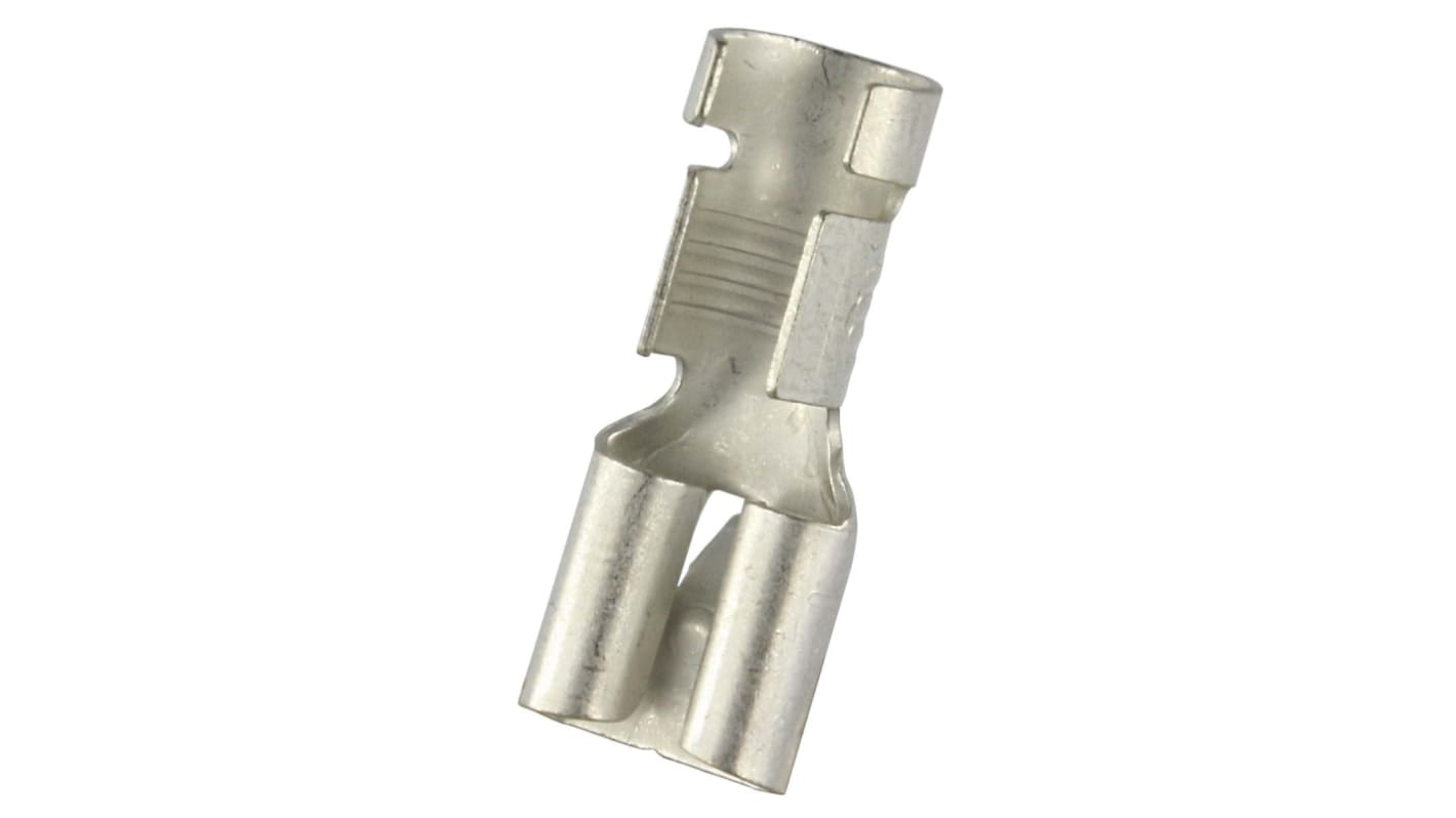 RS PRO Uninsulated Female Spade Connector, Open barrel, 0.8 x 6.35mm Tab Size, 2.5mm² to 6mm²
