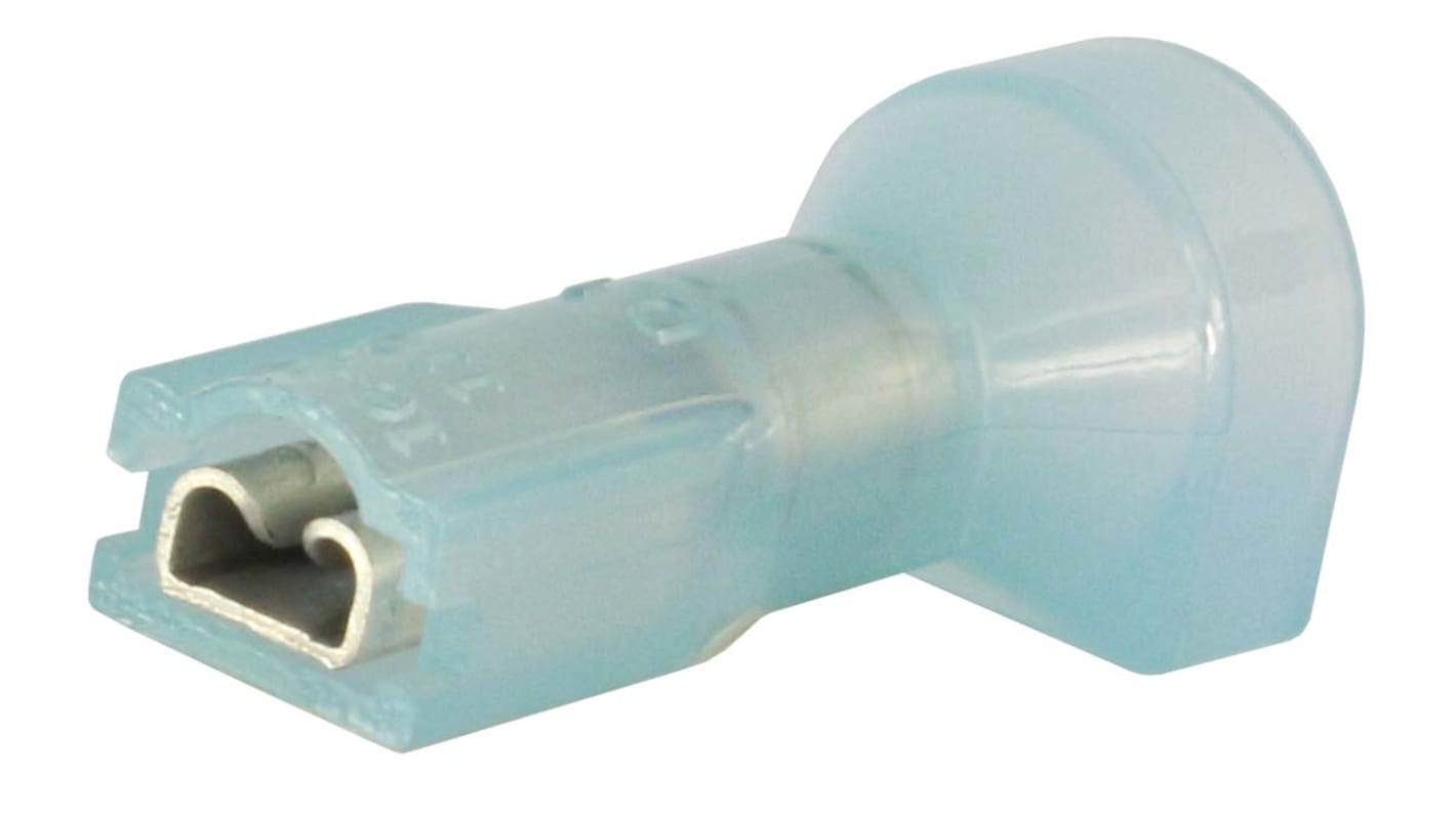 RS PRO Blue Insulated Female Spade Connector, Twin Wire, 0.5 x 2.8mm Tab Size, 1.5mm² to 2.5mm²
