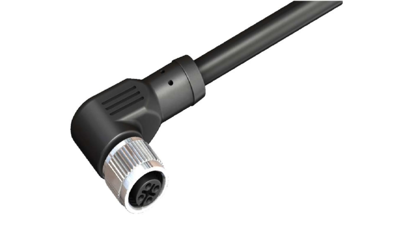 RS PRO Érzékelő-működtető kábel, M12 - Szereletlen - 4 érintkező, 250 V, 4 A, 15m