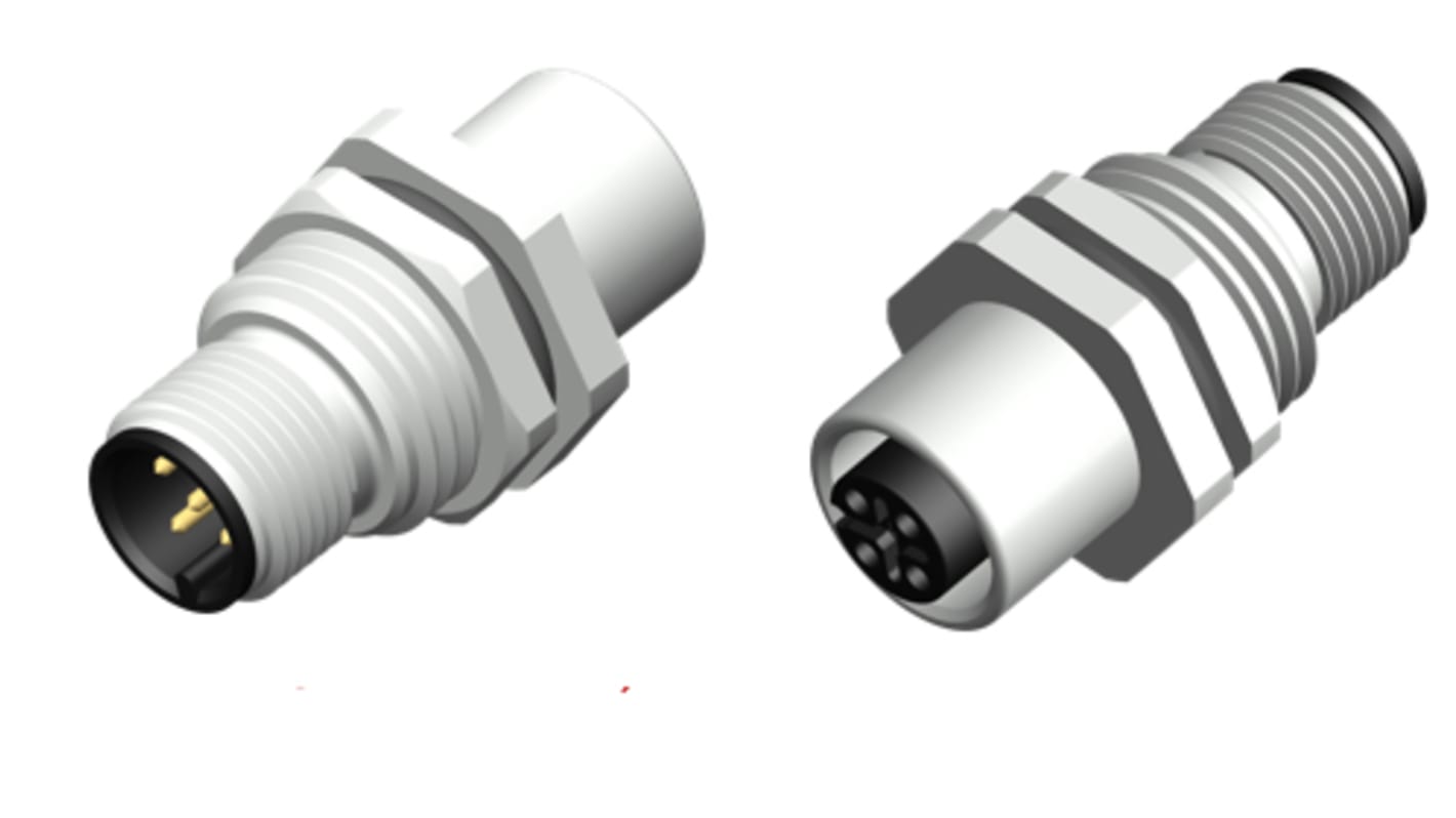 RS PRO 5 Pole M12 Plug to 5 Pole M12 Socket Adapter