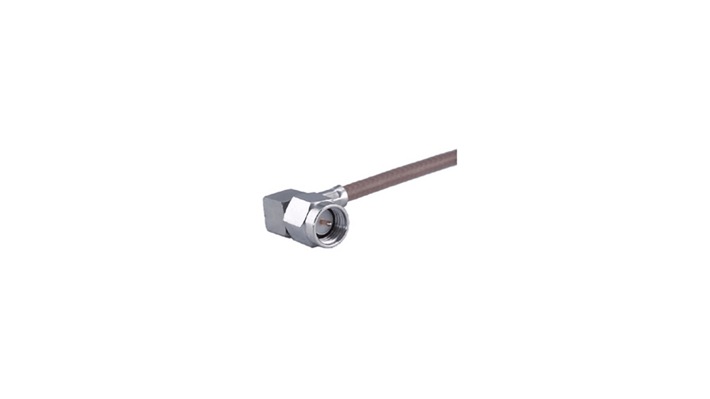 Huber+Suhner 16_SMA-50-2-112/133_NE Series, Plug Cable Mount SMA Connector, 50Ω, Crimp Termination, Right Angle Body