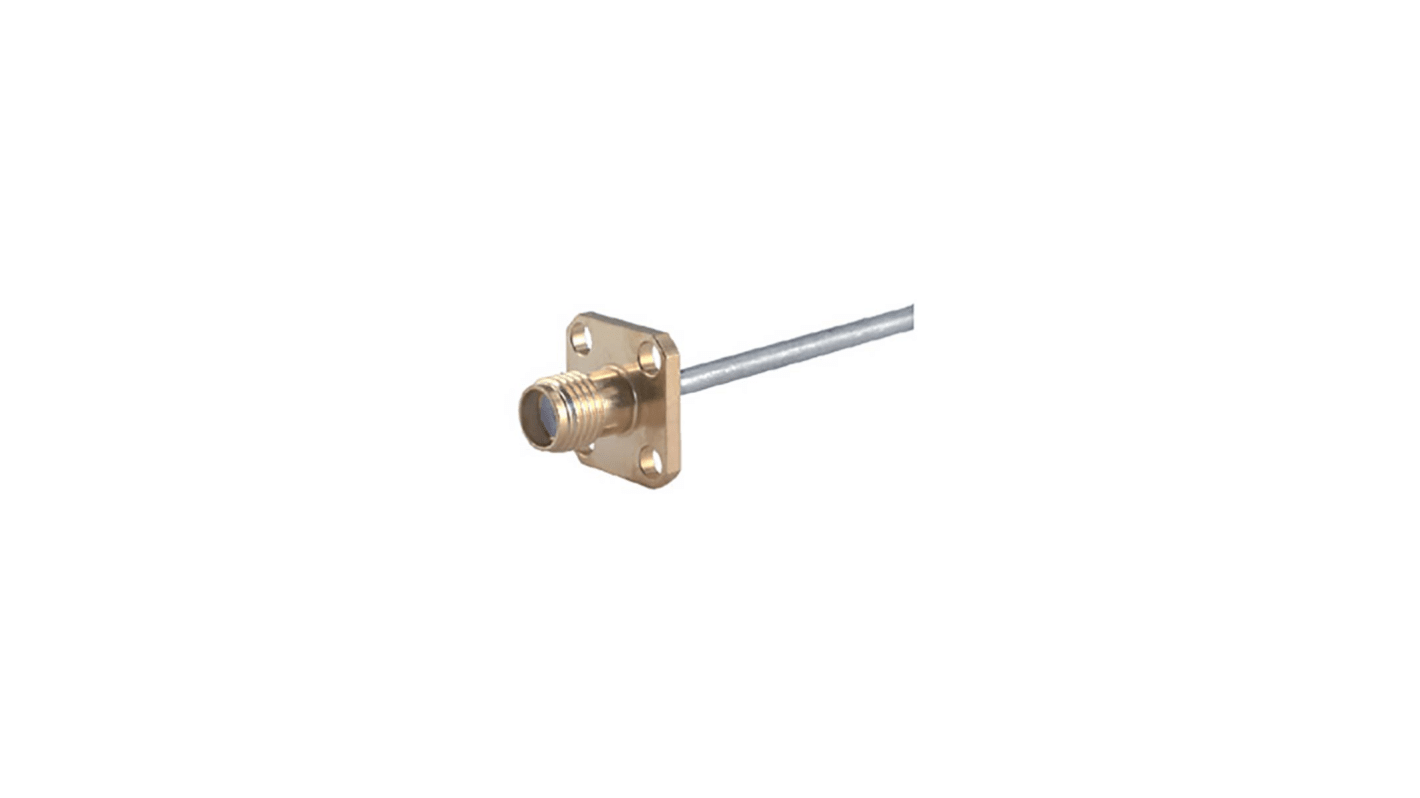 Huber+Suhner 25_SMA-50-2-15/111_NE Series, jack Flange Mount SMA Connector, 50Ω, Solder Termination, Straight Body