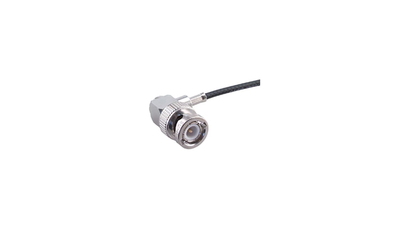 Connettore coassiale Angolo destro Huber+Suhner, Maschio, 75Ω, Montaggio su cavo