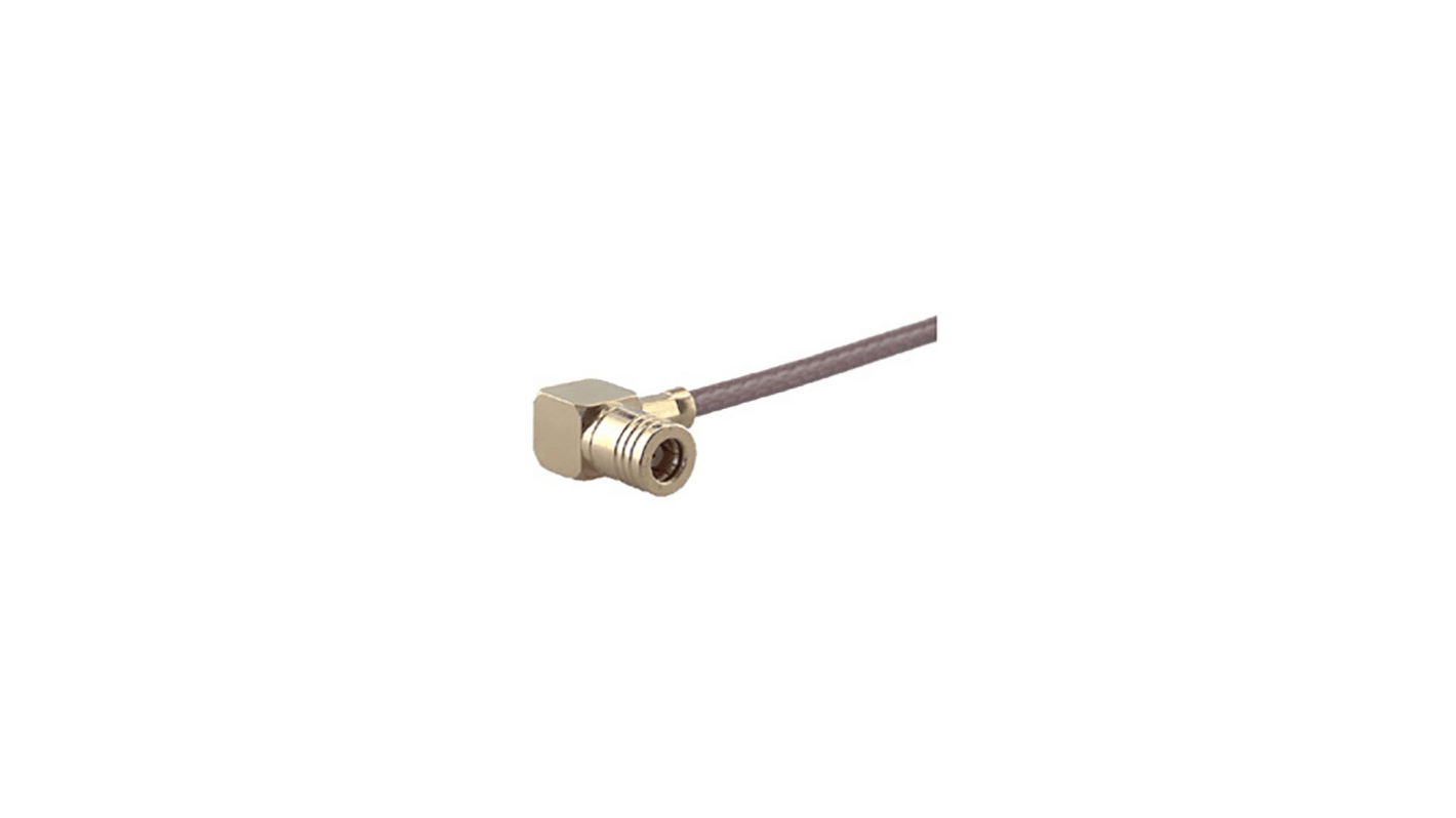 Conector coaxial Huber+Suhner 16_SMB-50-2-50/111_NE, Macho, Ángulo de 90° , Impedancia 50Ω, Montaje de Cable,