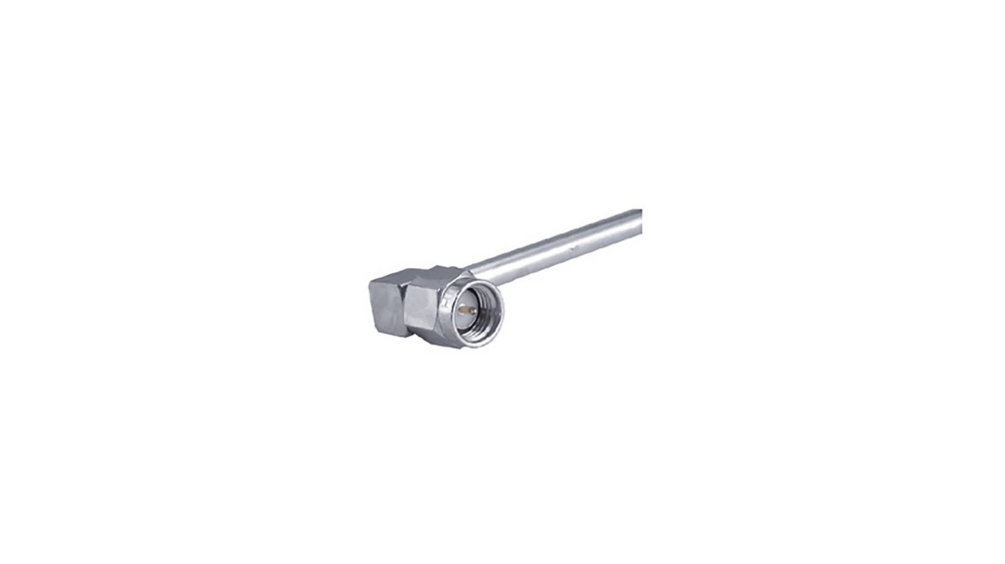 Huber+Suhner 16_SMA-50-3-53/119_NE Series, Plug Cable Mount SMA Connector, 50Ω, Solder Termination, Right Angle Body