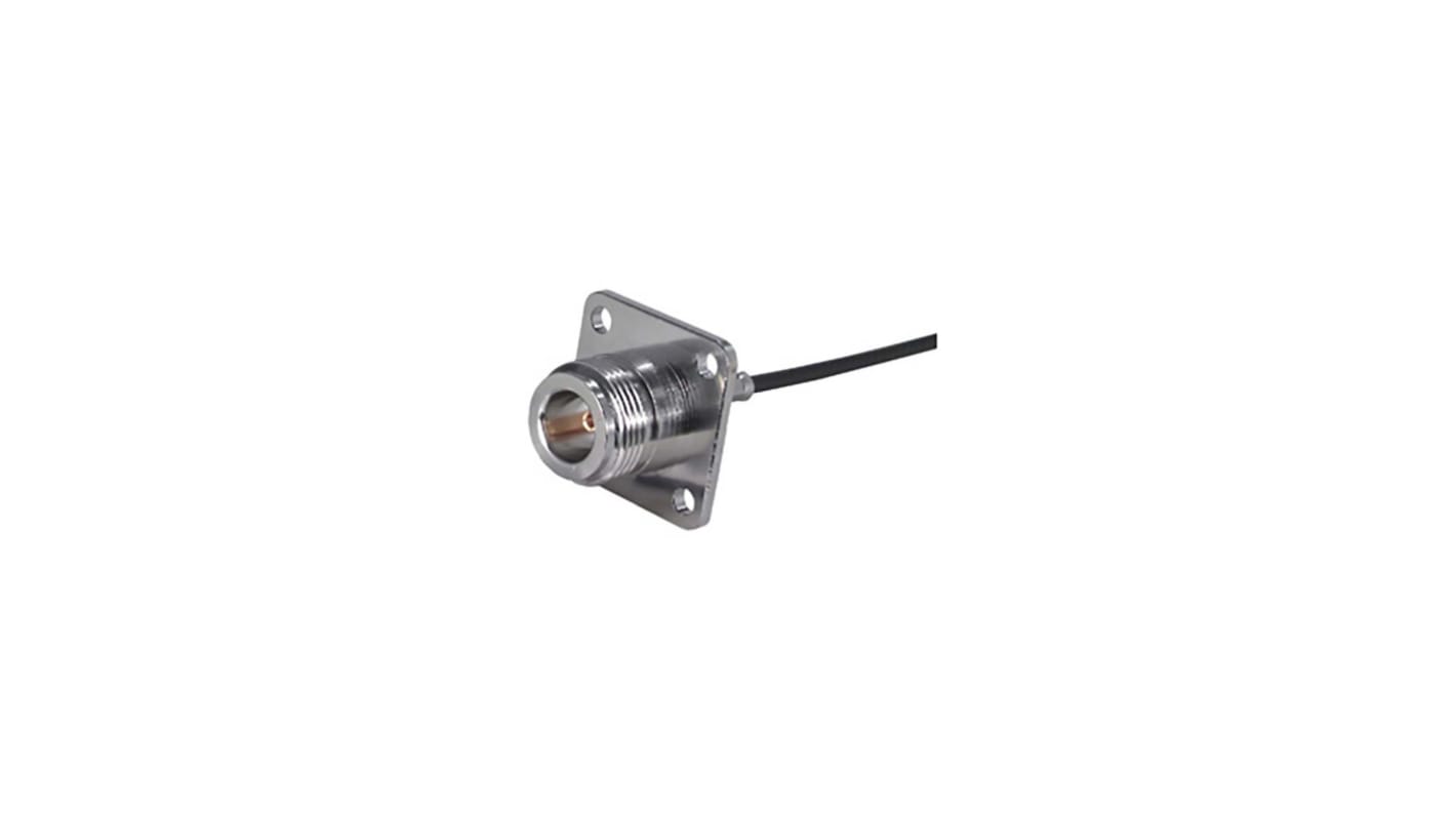 Connettore coassiale Ad angolo diritto Huber+Suhner, Femmina, 50Ω, Montaggio su flangia