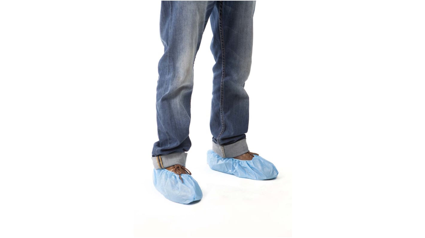 Blue disposable shoe covers sales