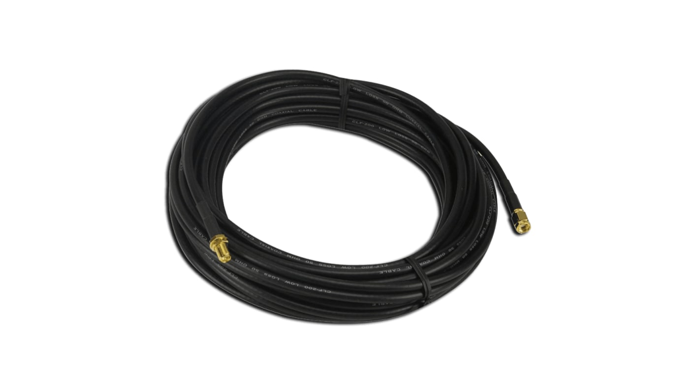 RF Solutions LMR-240 Koaxialkabel konfektioniert, 50 Ω, 10m, SMA / SMA, Aussen ø 6.1mm, Schwarz