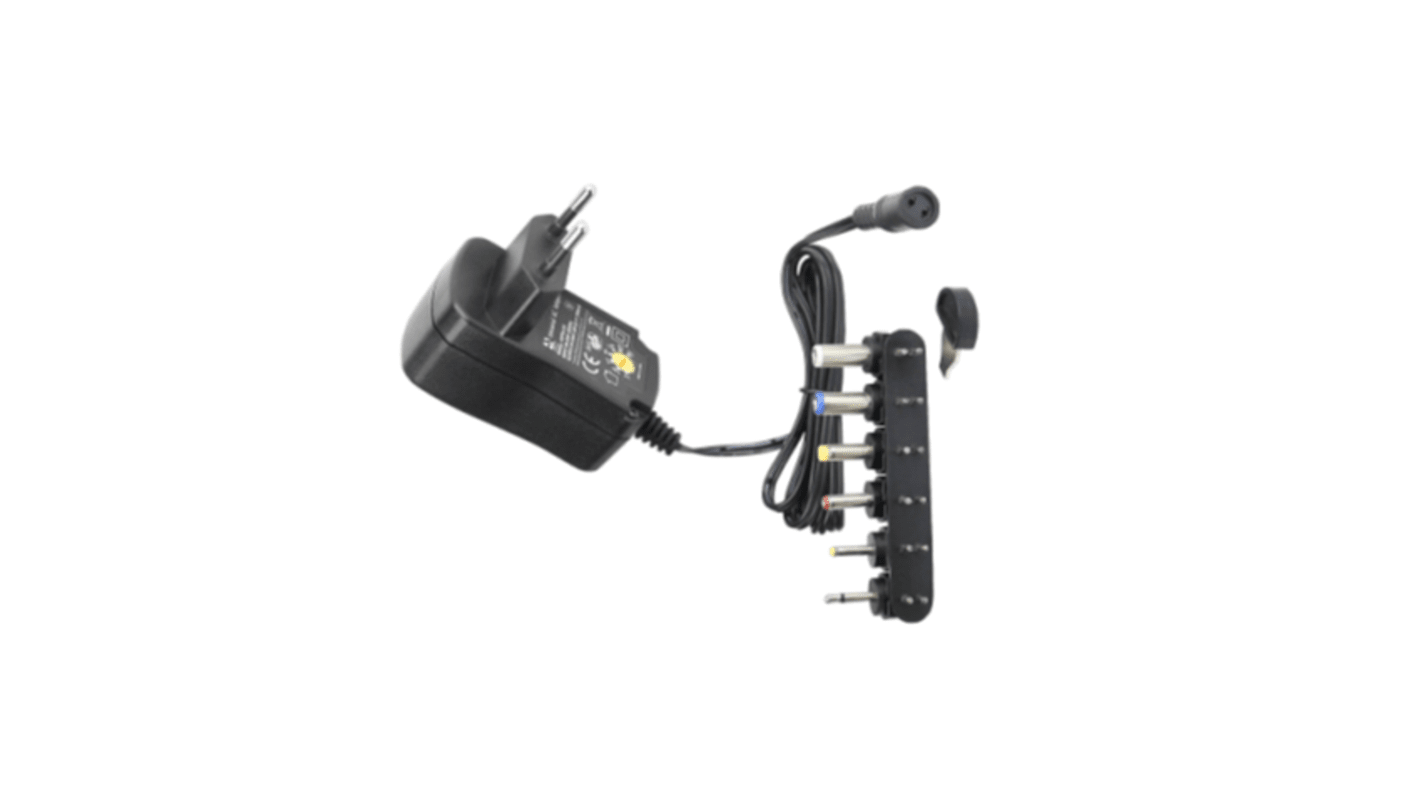 Adaptador AC/DC RS PRO 90 → 264V ac, 3V dc, 7 salidas, Adaptador ac/dc, 600mA, 1.8W, Toma europea de 2 pines, No