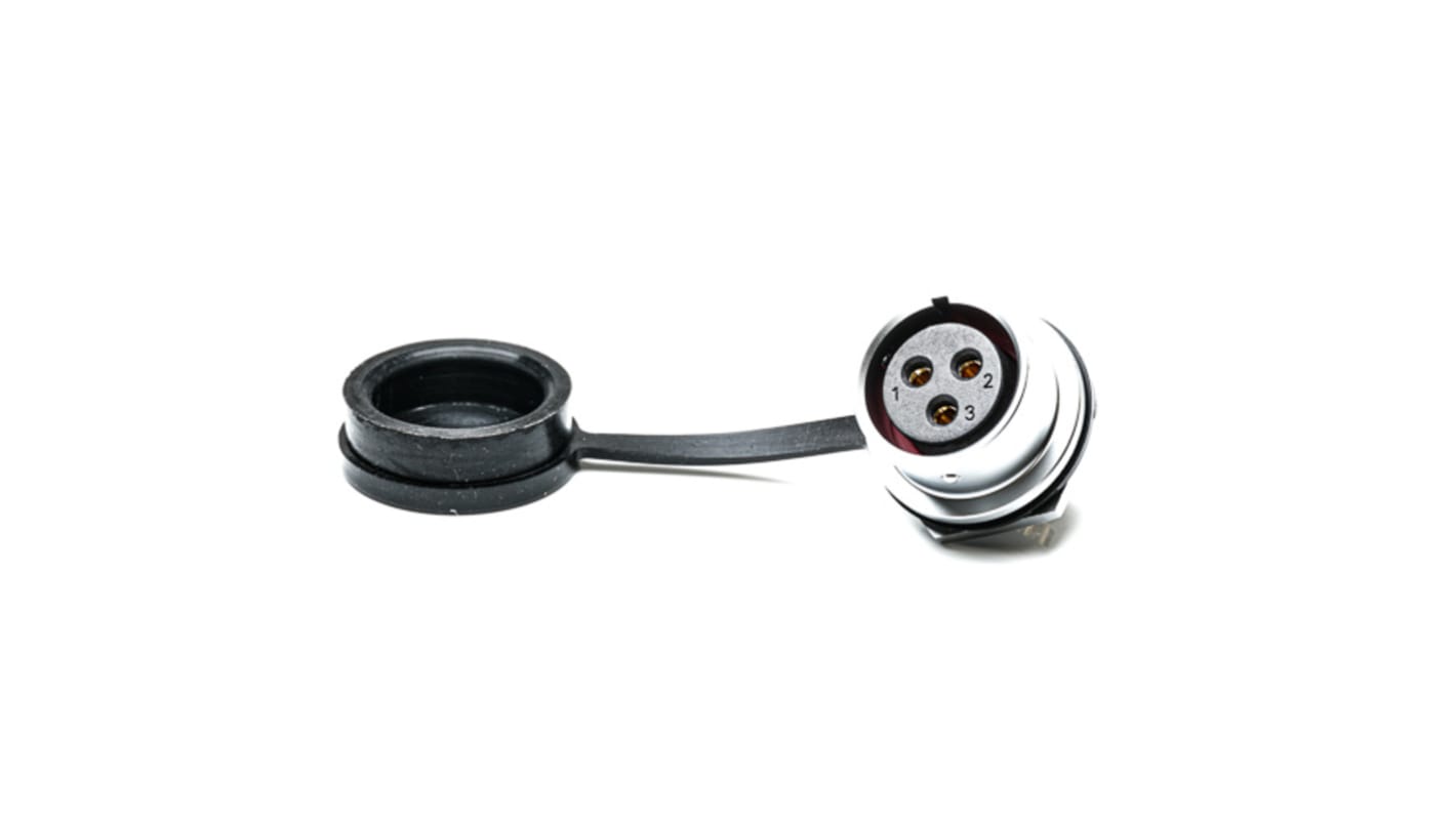 Conector circular RS PRO hembra de 3 vías hembra, Montaje frontal, IP67