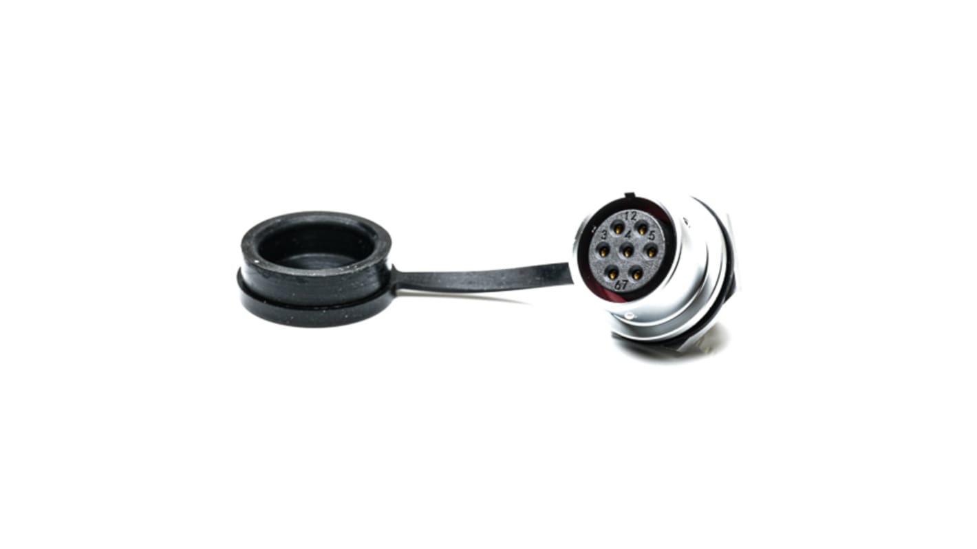 Conector circular RS PRO hembra de 7 vías hembra, Montaje frontal, IP67