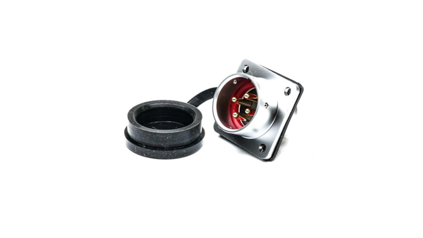 Conector circular RS PRO hembra de 4 vías macho, Montaje de Reborde, IP67