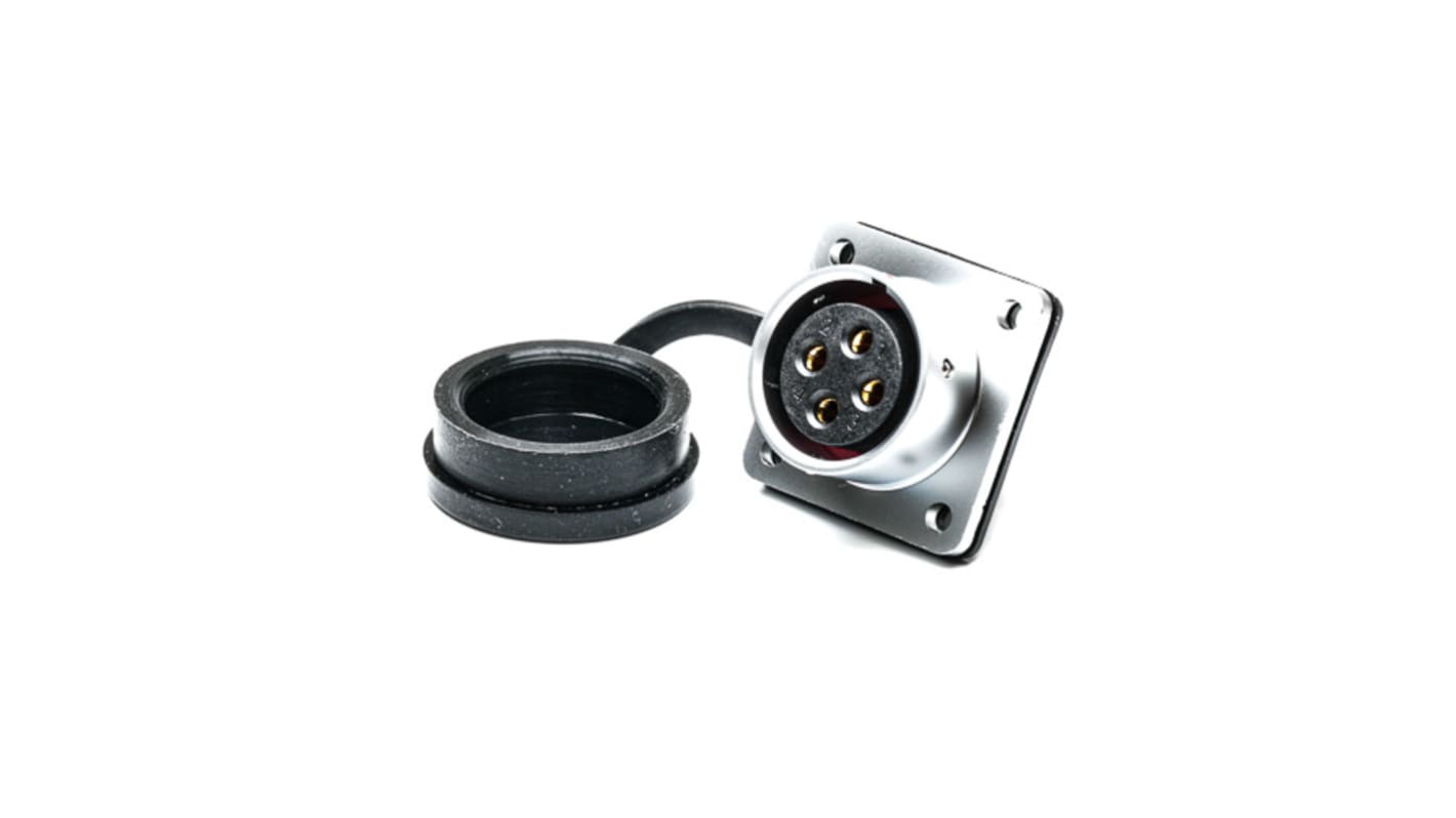 Conector circular RS PRO hembra de 4 vías hembra, Montaje de Reborde, IP67
