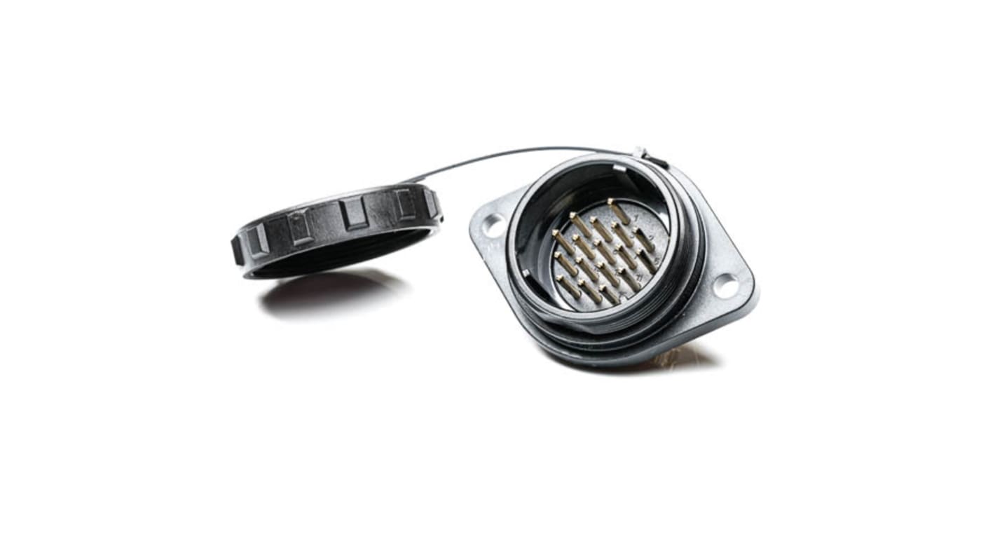 Conector circular RS PRO hembra de 17 vías macho, Montaje de Reborde, IP68