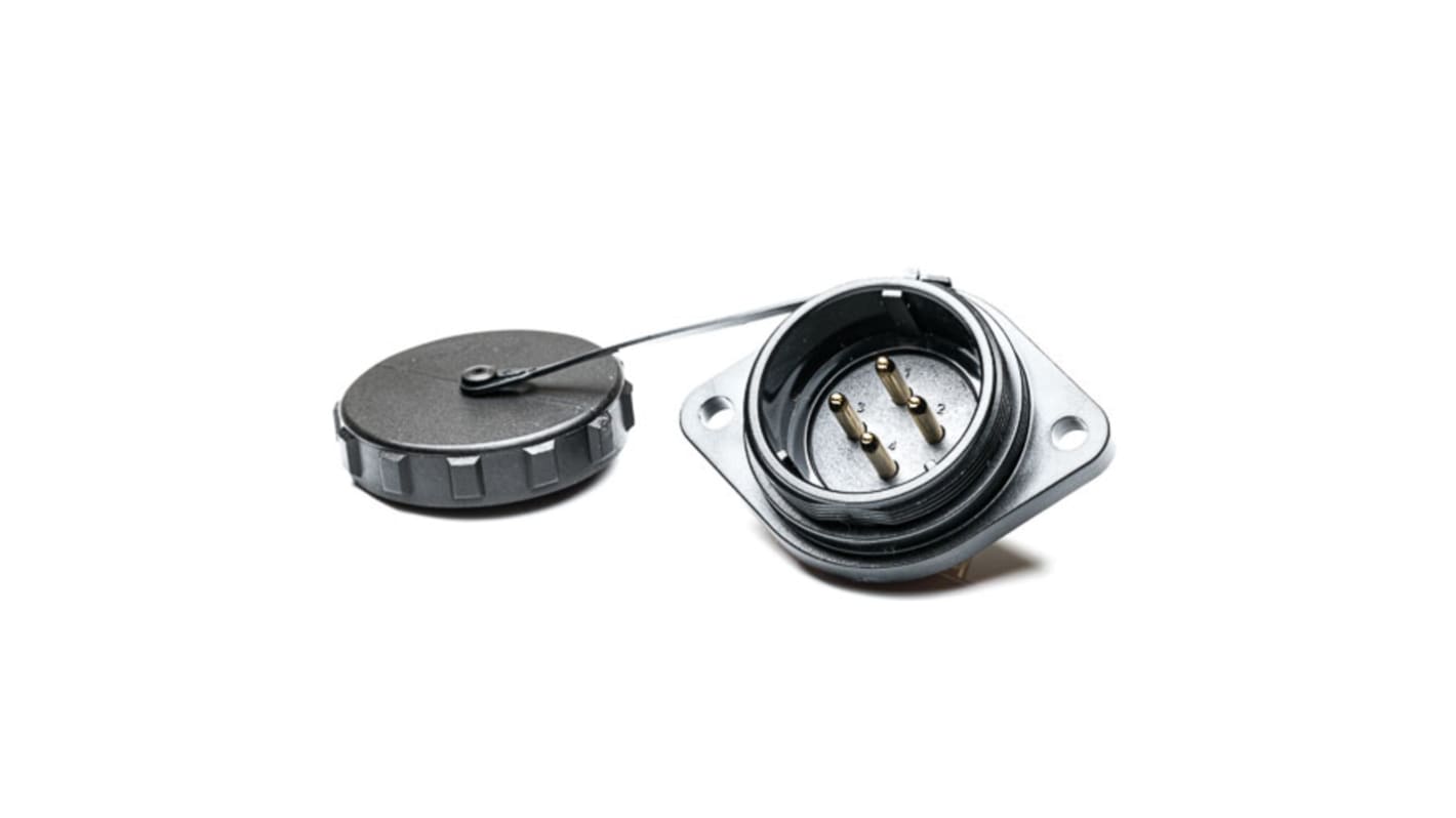 RS PRO Circular Connector, 4 Contacts, Flange Mount, Socket, Male, IP68