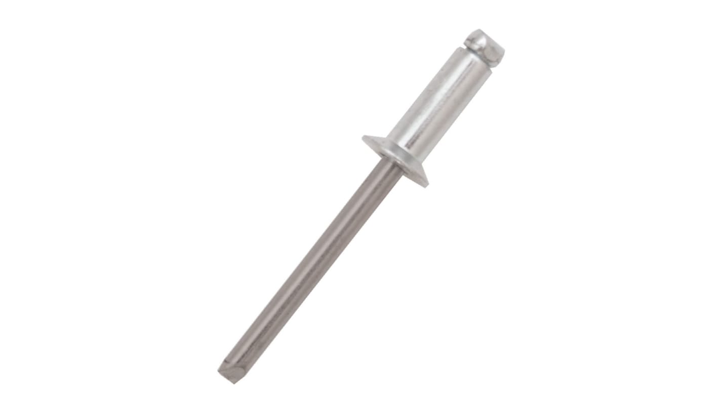 Remache ciego RS PRO de aluminio, Ø 2.4mm x 6mm, para espesor de 1.5mm → 4mm, color Gris