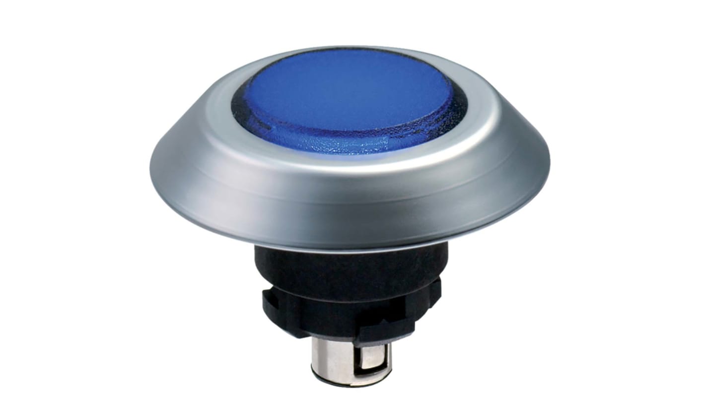 Schmersal NMLBL Series Blue Illuminated Momentary Push Button, 22.3mm Cutout, IP67, IP69K