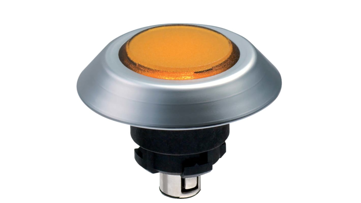 Schmersal NMLGB Series Yellow Illuminated Momentary Push Button, 22.3mm Cutout, IP67, IP69K