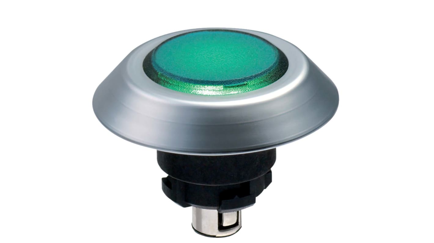 Schmersal NMLGN Series Green Illuminated Momentary Push Button, 22.3mm Cutout, IP67, IP69K
