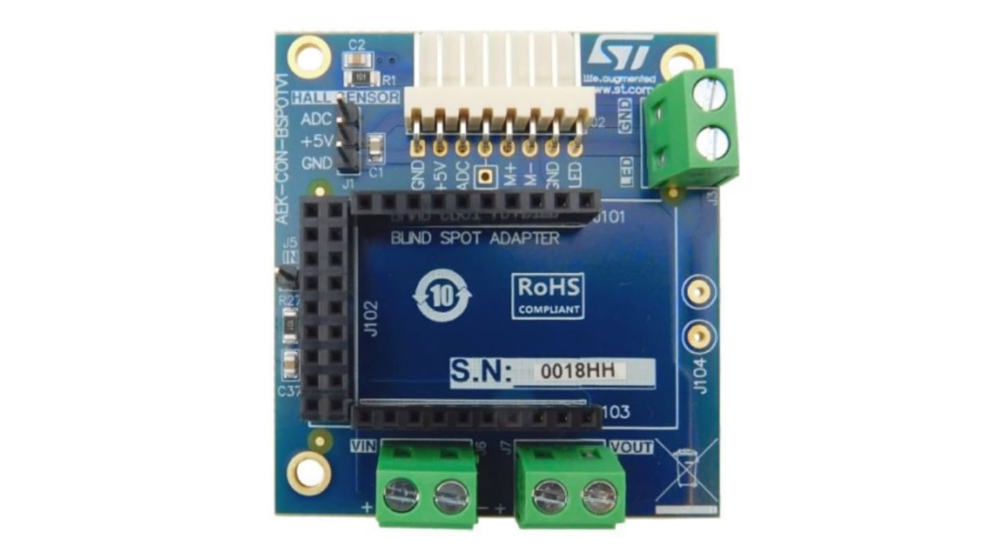 STMicroelectronics Blind-spot educational tool connector board with EV-VN7xxx connector 评估测试板, 评估测试板, EV-VN7xxx芯片,