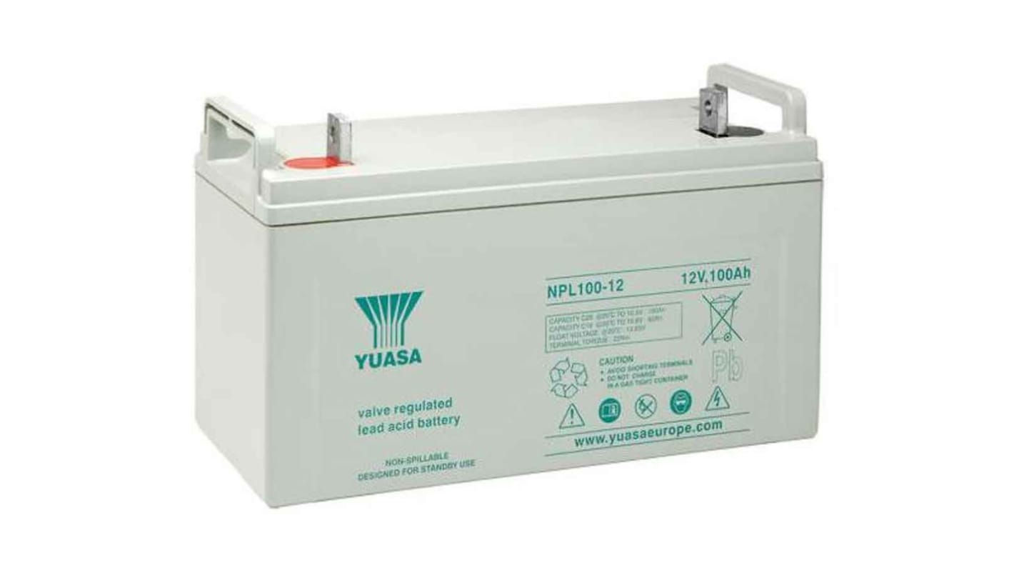 Yuasa YUASA NPL NPL100-12, 12V Forseglet blysyrebatteri, AGM VRLA Type, 100Ah