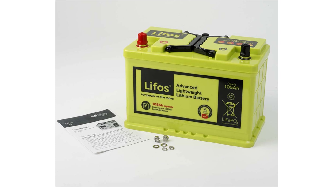 LIFOS, LB0105, 12.8V, Lithium Phosphate Rechargeable Battery, 105Ah