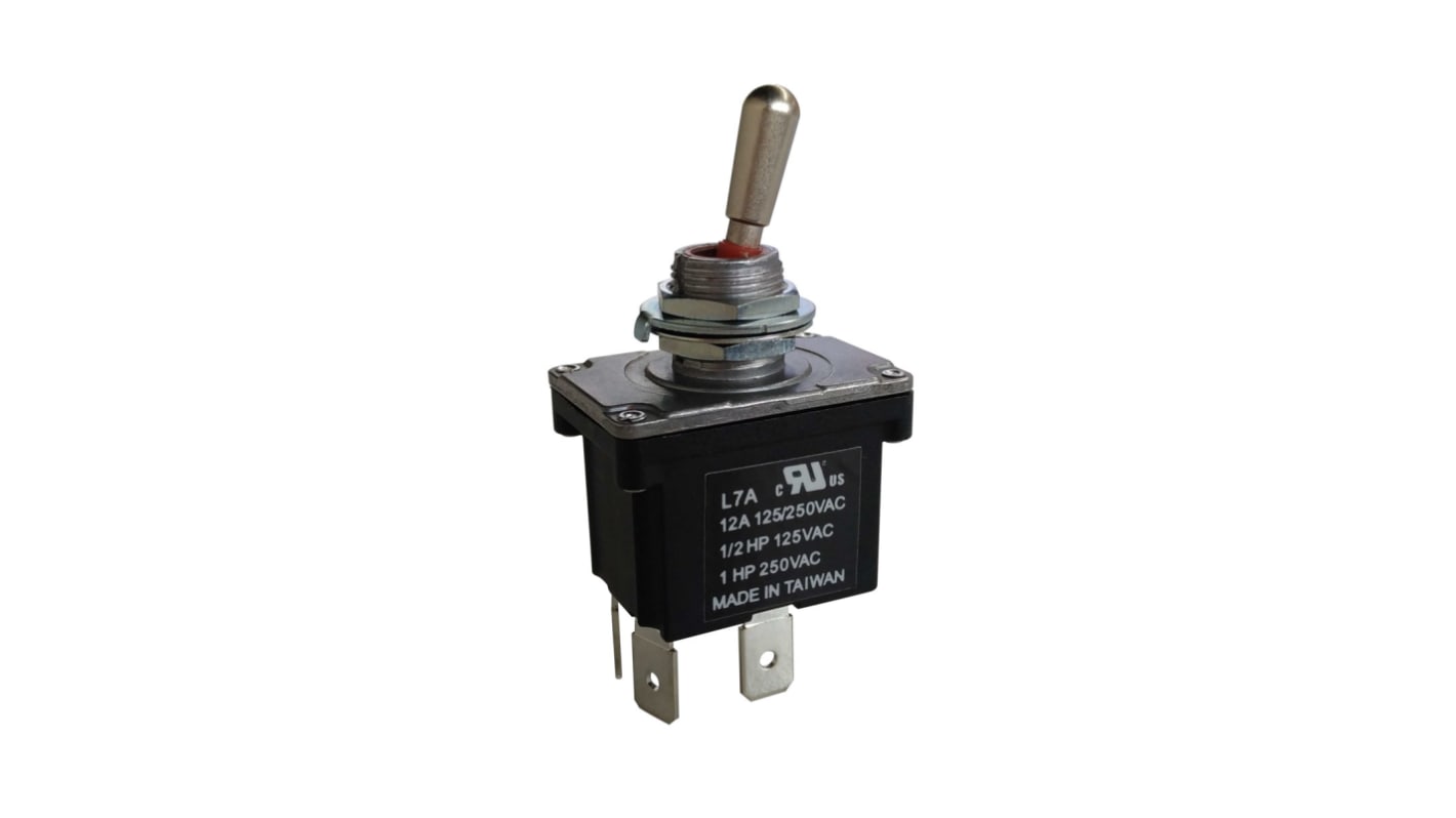RS PRO Toggle Switch, Panel Mount, On-Off, 1 CO, Tab Terminal