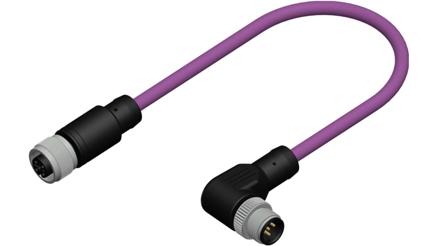 RS PRO Straight Female 5 way M12 to Straight Male 5 way M12 Sensor Actuator Cable, 10m