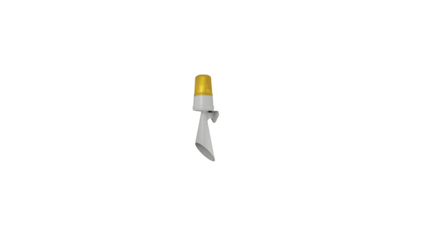 e2s H100 Series Yellow Horn Beacon, 12, 24 V dc, Surface Mount