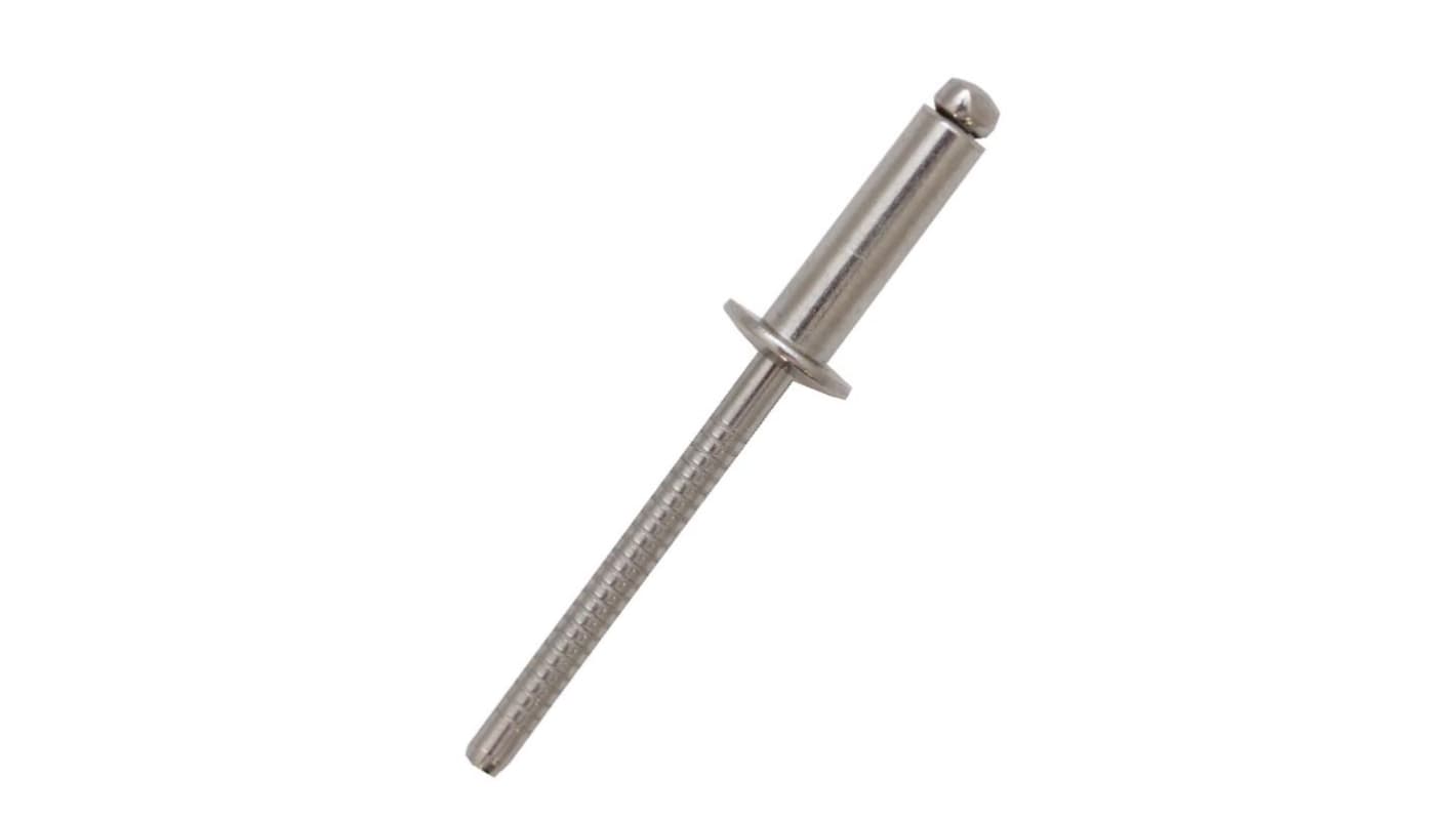 RS PRO Φ3.2mm A2 304不锈钢抽芯铆钉, 8mm长, 可插入3mm材料