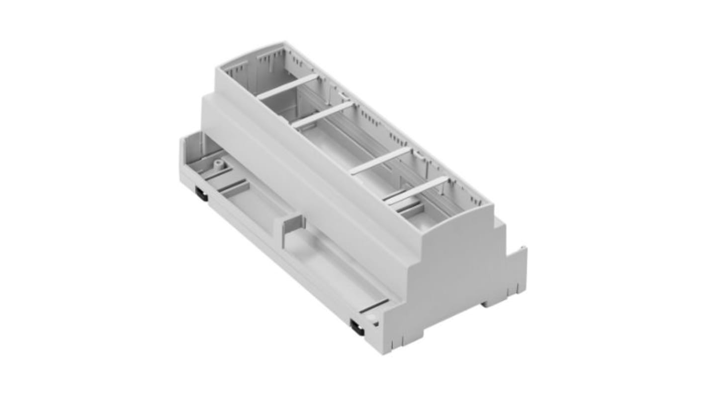 Contenitore guida DIN RS PRO, Grigio chiaro, ABS, 177.8 x 89.8 x 65.3mm
