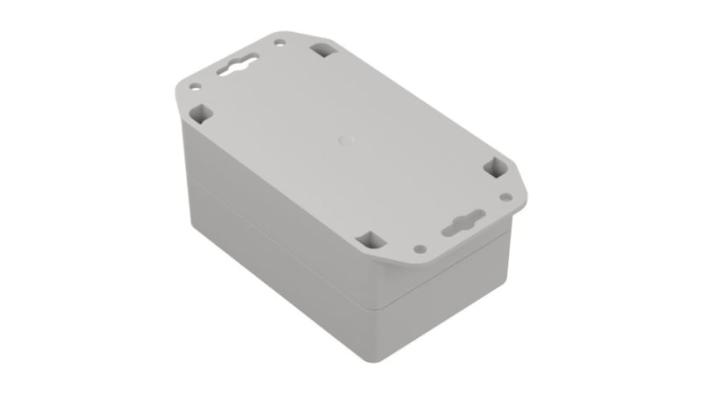 RS PRO Light Grey Polycarbonate Enclosure, IP65, Flanged, Light Grey Lid, 121.4 x 81.6 x 60.2mm
