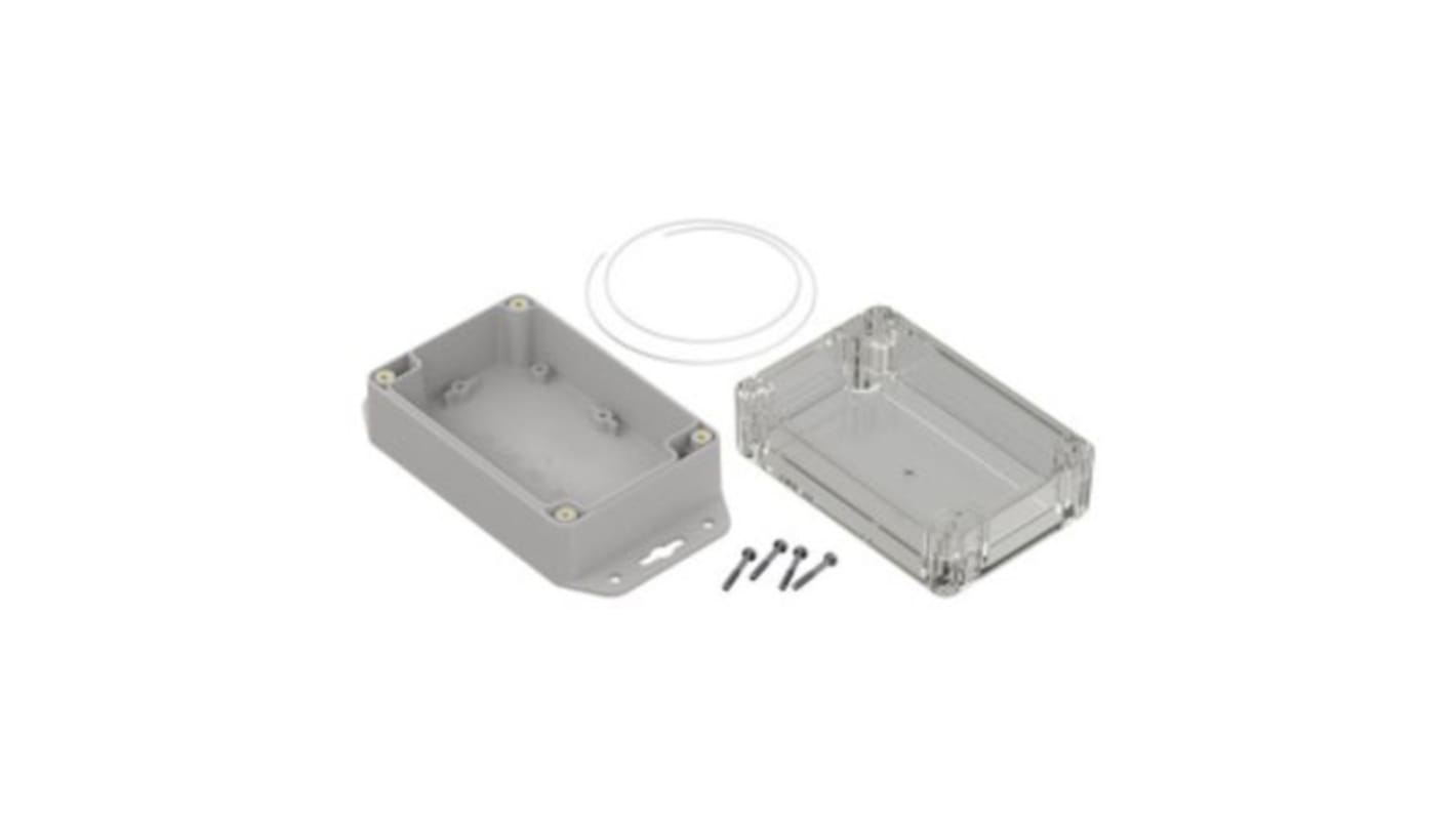 RS PRO Light Grey ABS, Polycarbonate Enclosure, IP65, Transparent Lid, 121.4 x 81.6 x 60.2mm