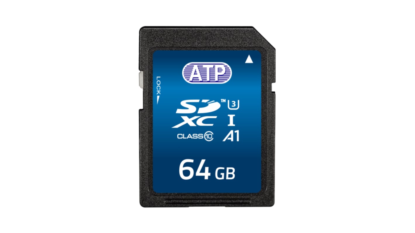 ATP 64 GB Industrial SDXC SD Card, Class 10, U3, UHS-I