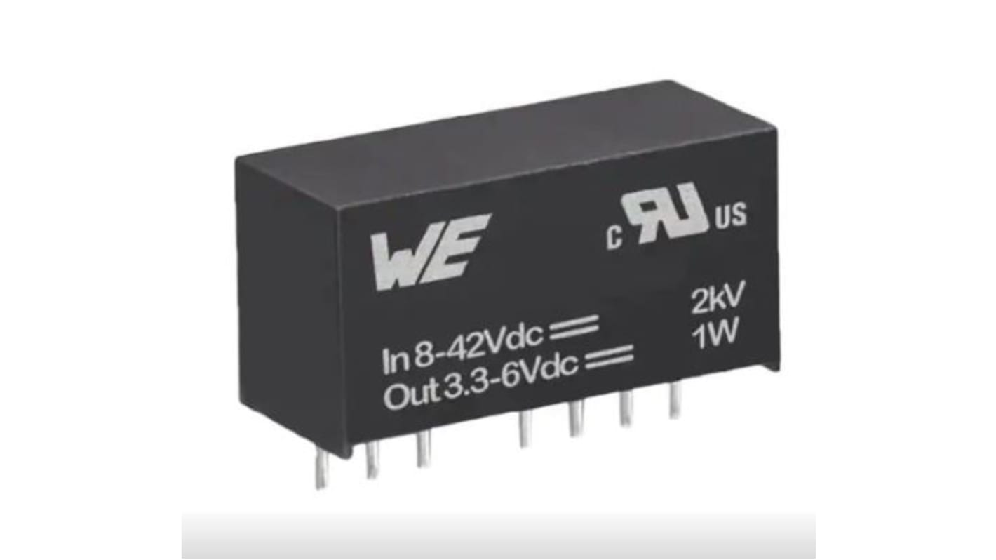 Wurth Elektronik 17791063215, 1-Channel, Isolated, Regulated DC-DC Converter, Adjustable, 300mA 8-Pin, SIP