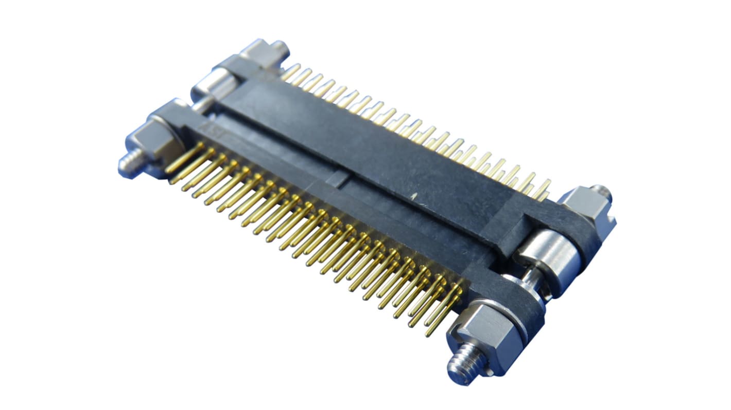 Amphenol Socapex MHDAS Series Right Angle PCB Header, 8 Contact(s), 1.27mm Pitch, 2 Row(s), Shrouded