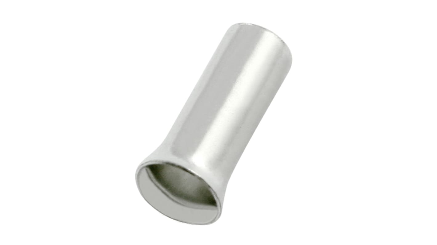 RS PRO Crimp Bootlace Ferrule, 9mm Pin Length, 2.8mm Pin Diameter, 4mm² Wire Size