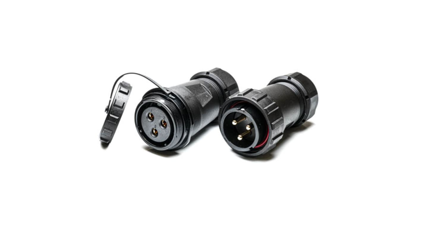 RS PRO Circular Connector, 3 Contacts, Cable MountPlug and Socket, Male and Female Contacts, IP68