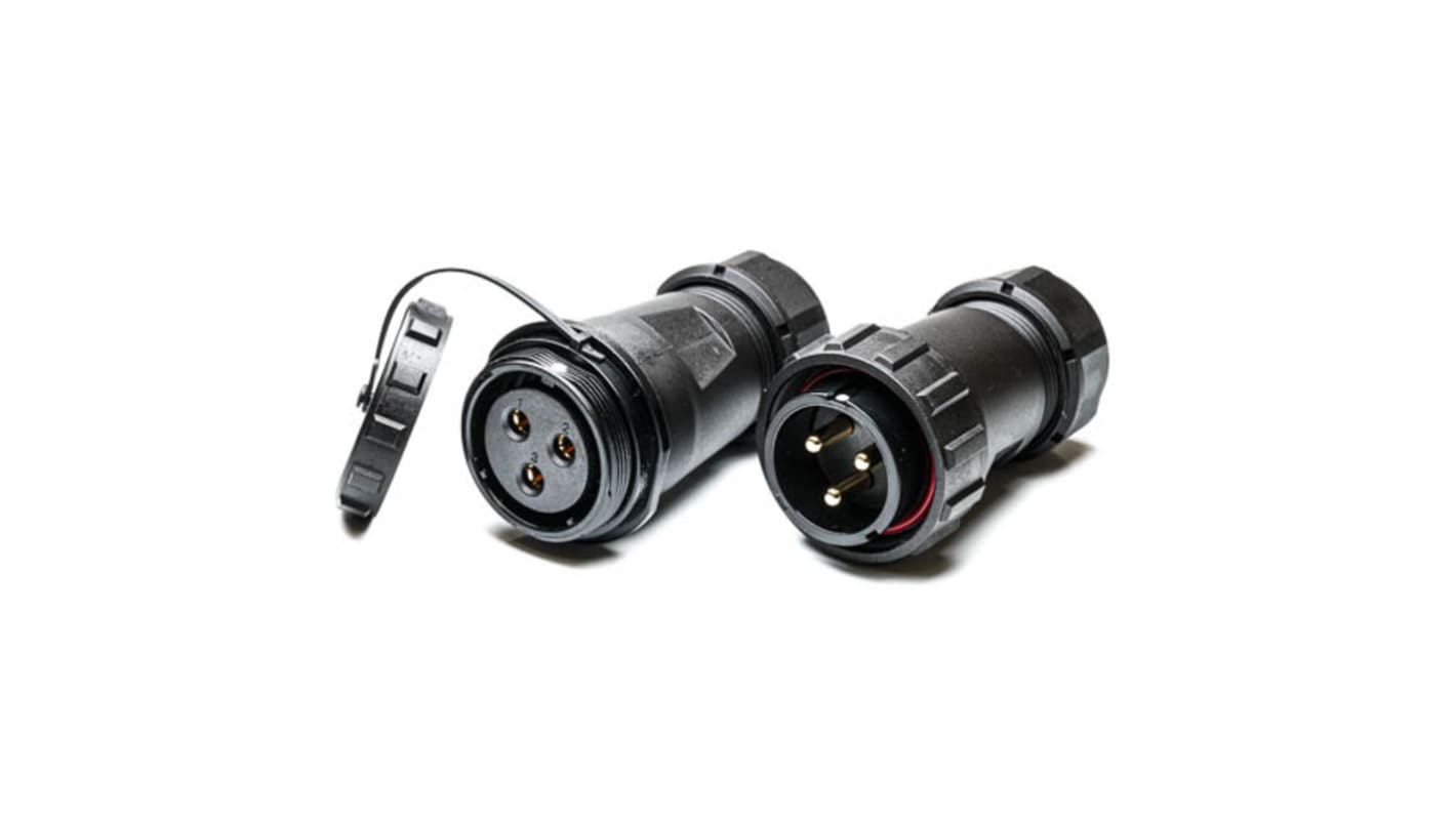 RS PRO Circular Connector, 3 Contacts, Cable MountPlug and Socket, Male and Female Contacts, IP68