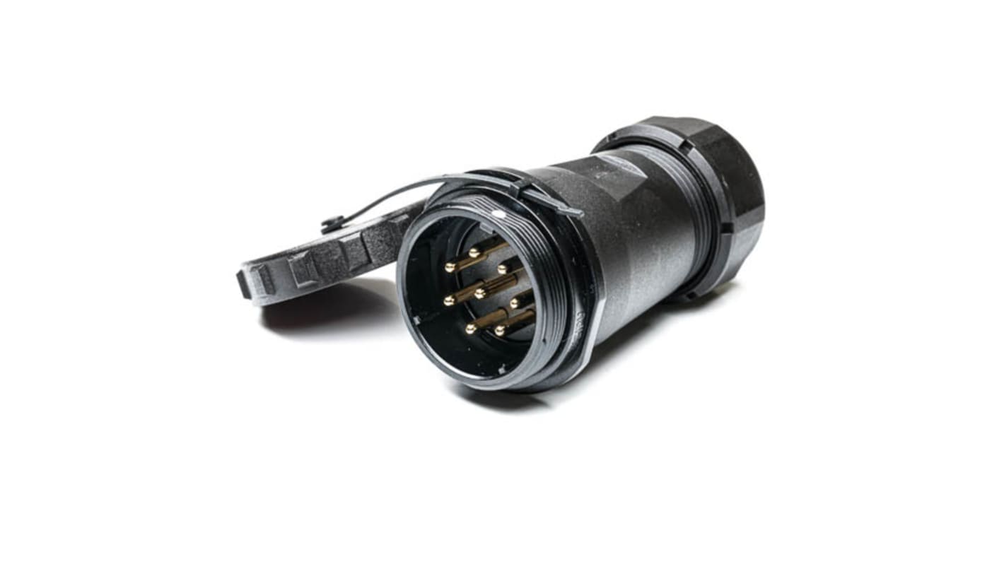 Conector circular RS PRO macho de 8 vías macho, montaje aéreo, IP68